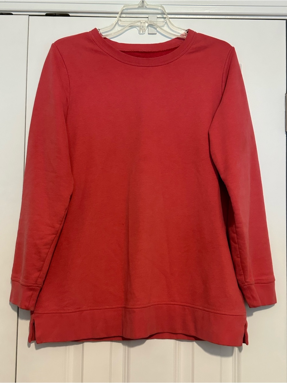 Lands' End Serious Sweats Coral French Terry Tunic Sweatshirt S 6-8